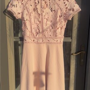 Ivanka Trump Blush Lace Midi Dress